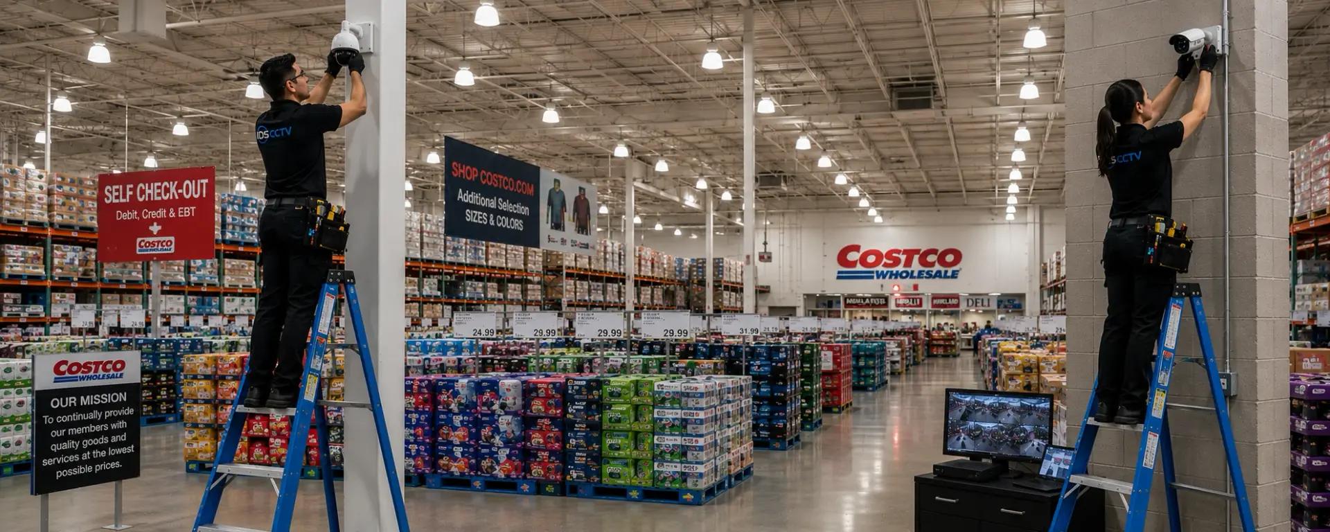IDS CCTV team installing cameras at Costco wholesale property in Florida