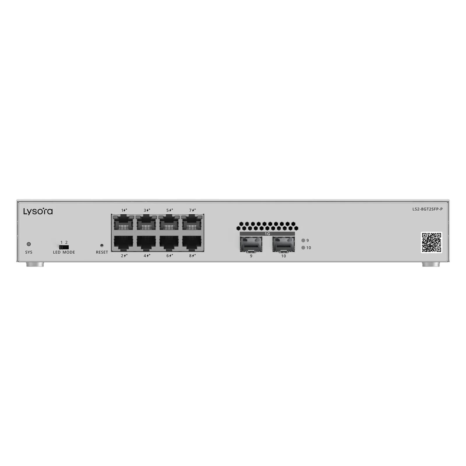Lysora LS2-8GT2SFP-P 8-Port Gigabit L2 Managed PoE Switch