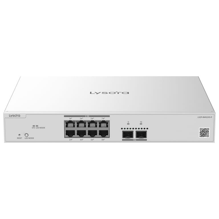 Lysora LS2P-8MG2XS-P 8-Port Multi-Gigabit L2 PoE Switch