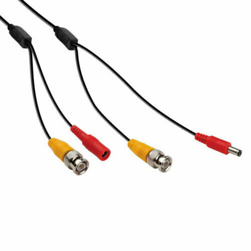 Thumbnail 3 for Extender Siamese 60FT CABLE WHITE PREMIUM CCTV Security Camera Video BNC Adapter