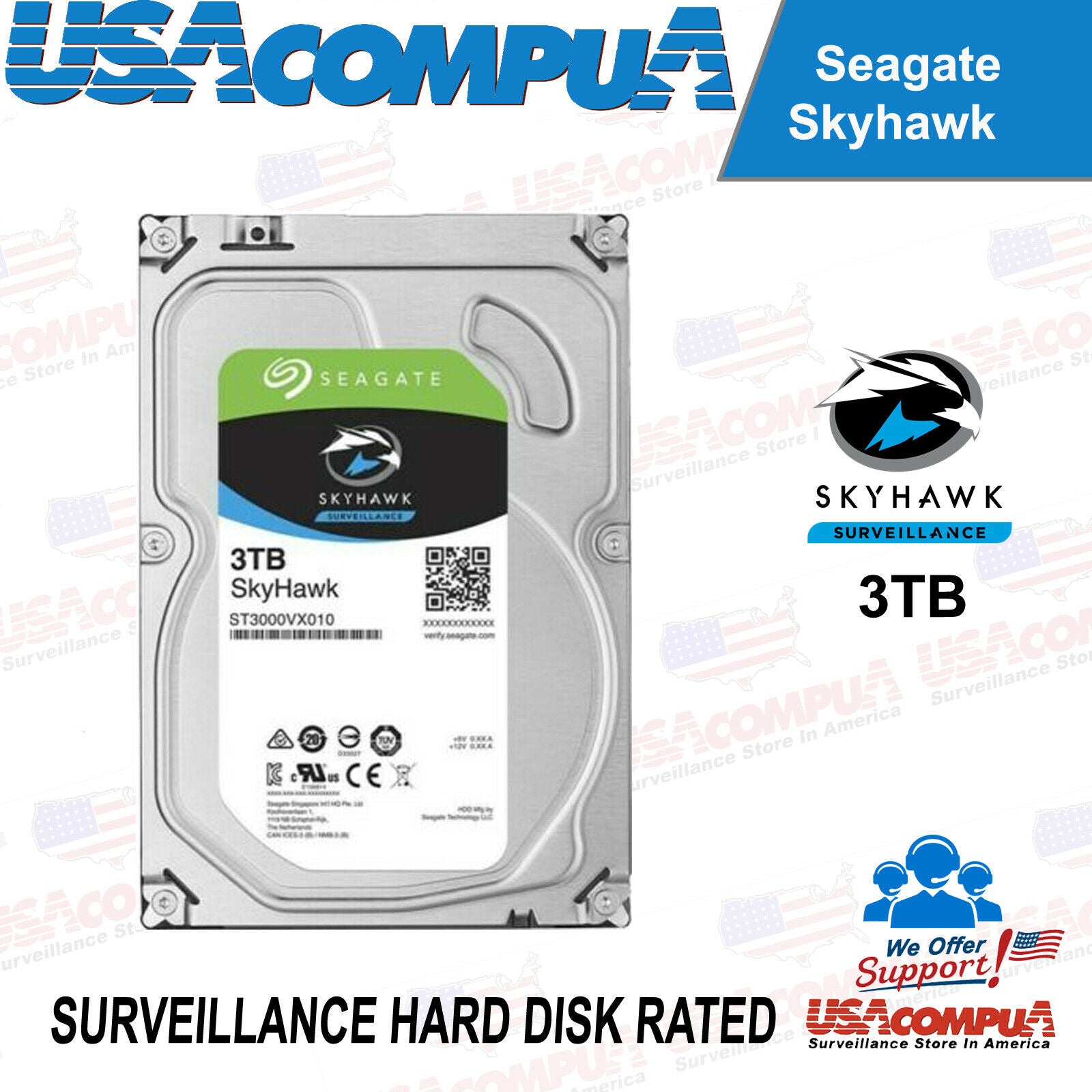 Thumbnail 7 for 1TB Seagate Skyhawk AI SATA III 6.0GB/S 3.5" HDD 256MB NEW 2024