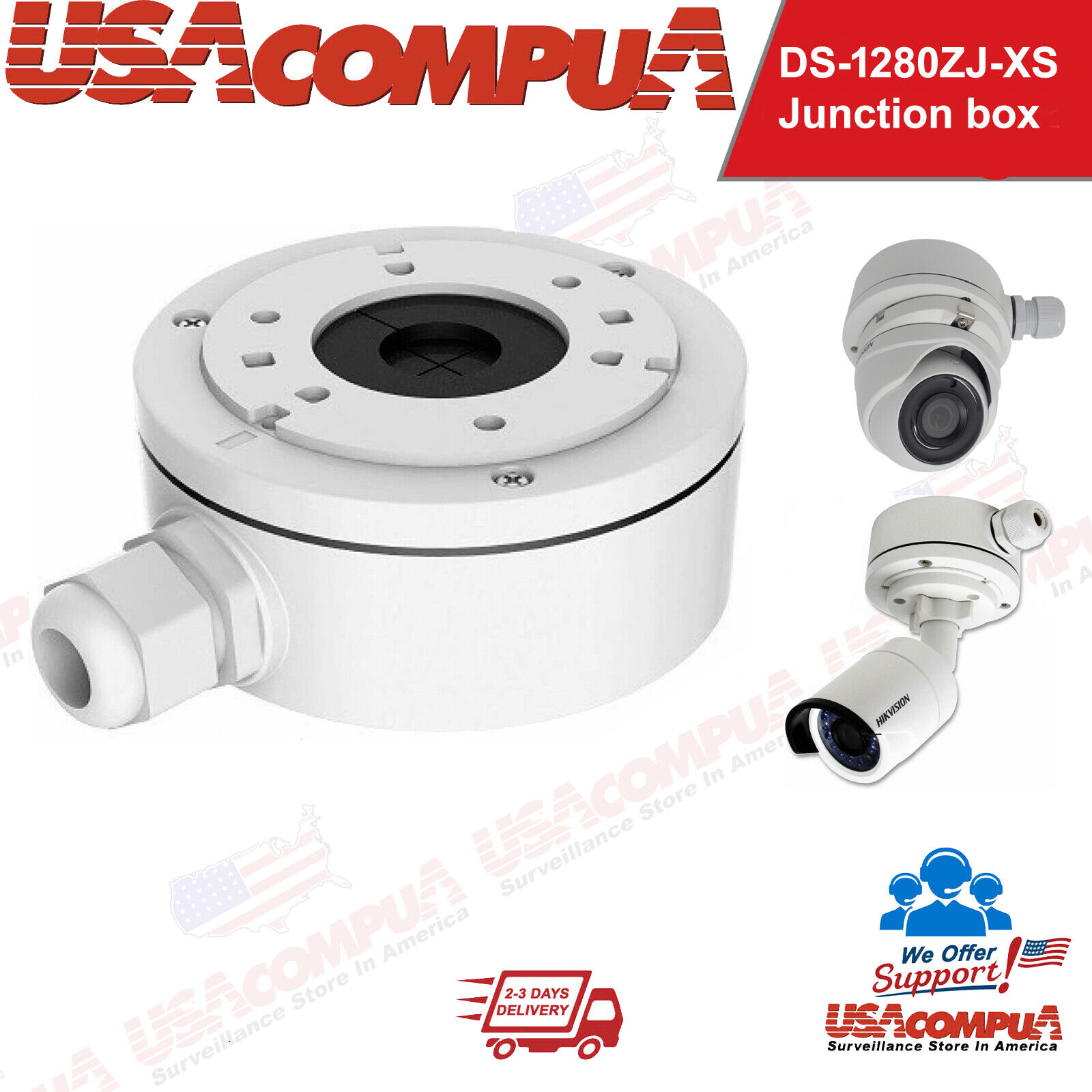 Thumbnail 4 for Hikvision DS-1280ZJ-XS Aluminum Junction Box for Dome Bullet Camera Mounting