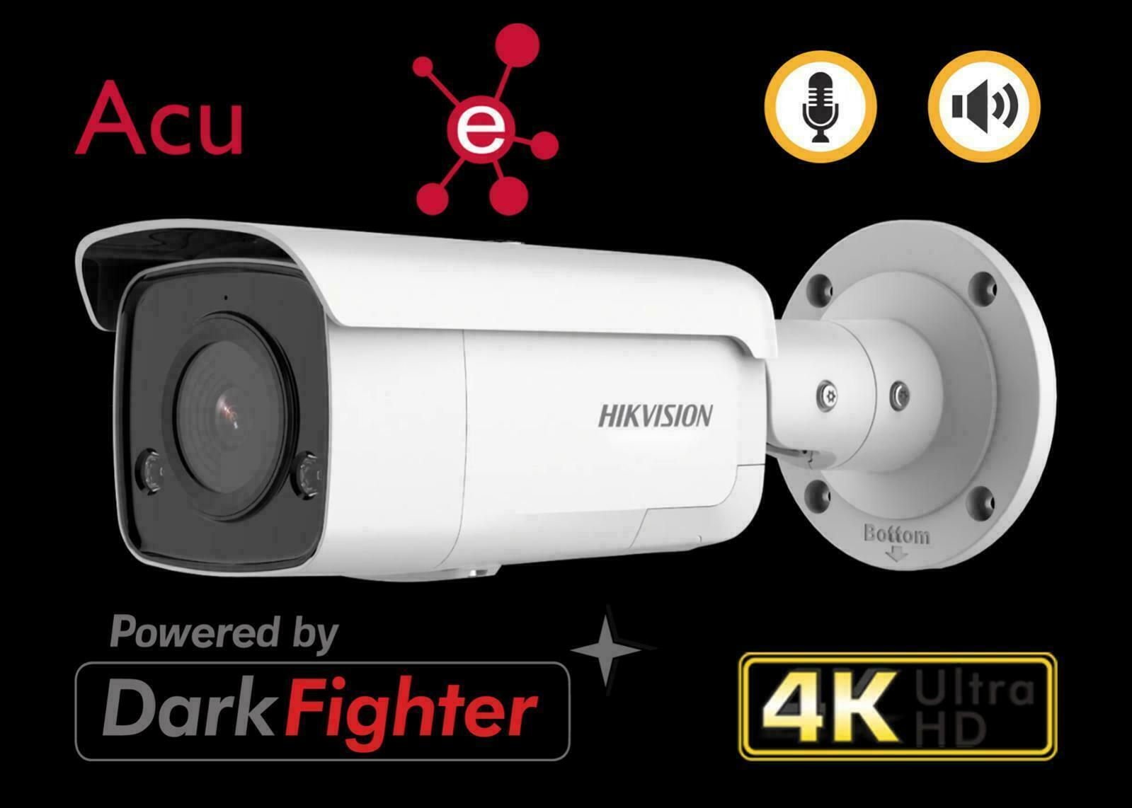 Thumbnail 3 for Hikvision 4K 8MP AcuSense+DarkFighter DS-2CD2T86G2-ISU/SL IP Camera Mic+Speaker