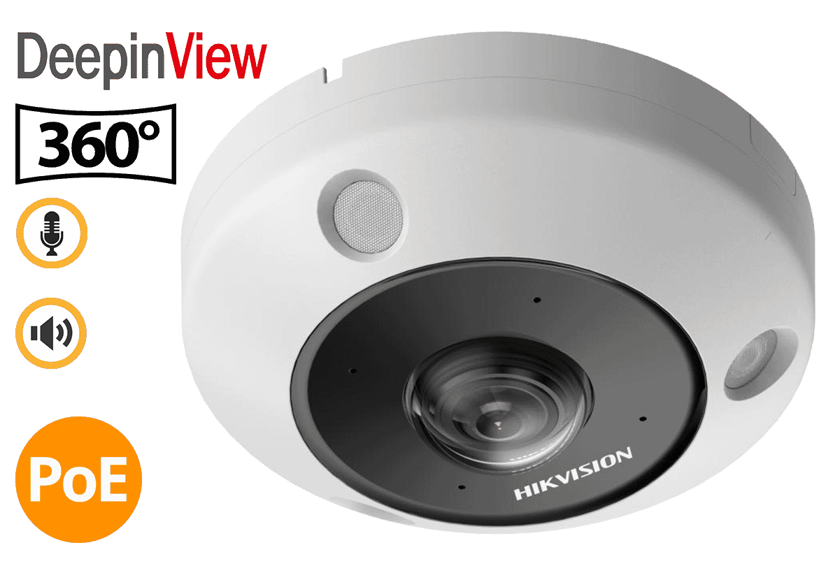Thumbnail 3 for Hikvision DS-2CD6365G1-IVS 6MP DeepinView IR Fisheye Camera