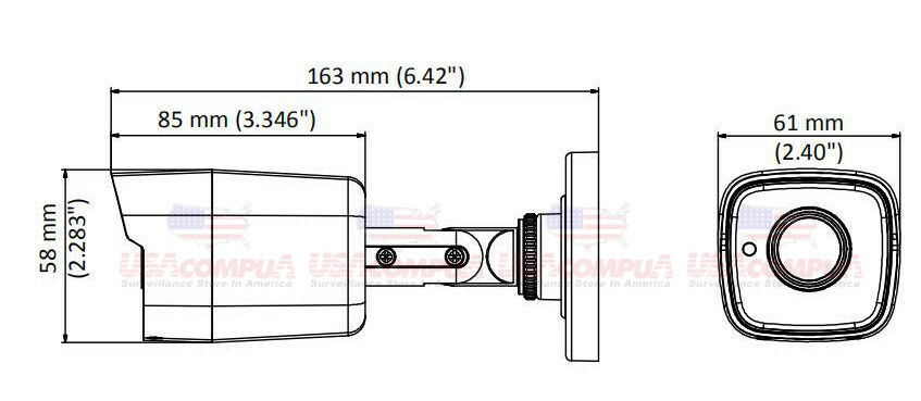 Thumbnail 3 for Hikvision 5MP MEGAPIXEL MINI Bullet DS-2CE16H0T-ITPF TVI/AHD/CVI/CVI Camera IP67