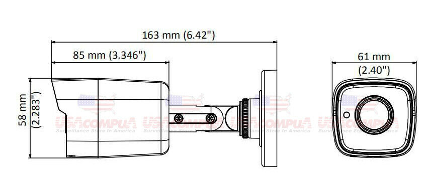 Thumbnail 3 for Hikvision 8MP 4K Camera TVI 8 Megapixel Bullet 2.8mm IR 30M IP67 DS-2CE16U1T-ITF