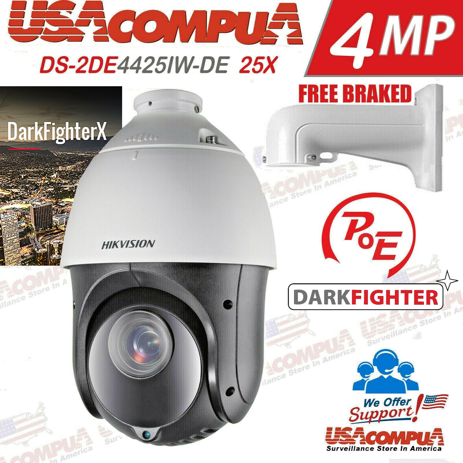 Thumbnail 2 for Hikvision DS-2DE4425IW-DE(T5) 4MP 25× IR PTZ Speed Dome Camera with AcuSense
