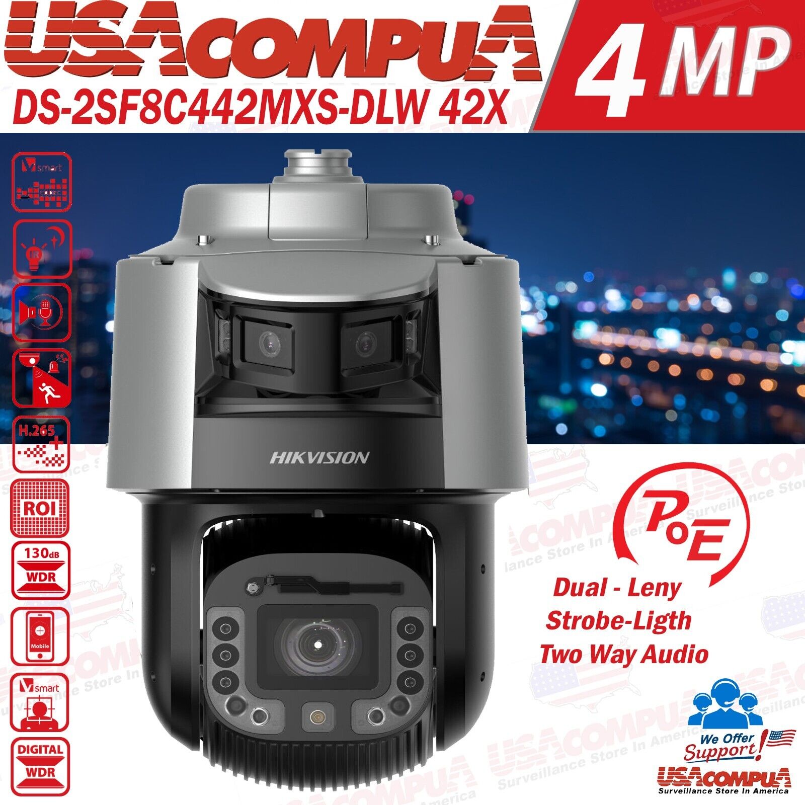 Thumbnail 4 for DS-2SF8C442MXS-DLW/26 TandemVu PTZ Camera with 42x Zoom, Panoramic View, IP67