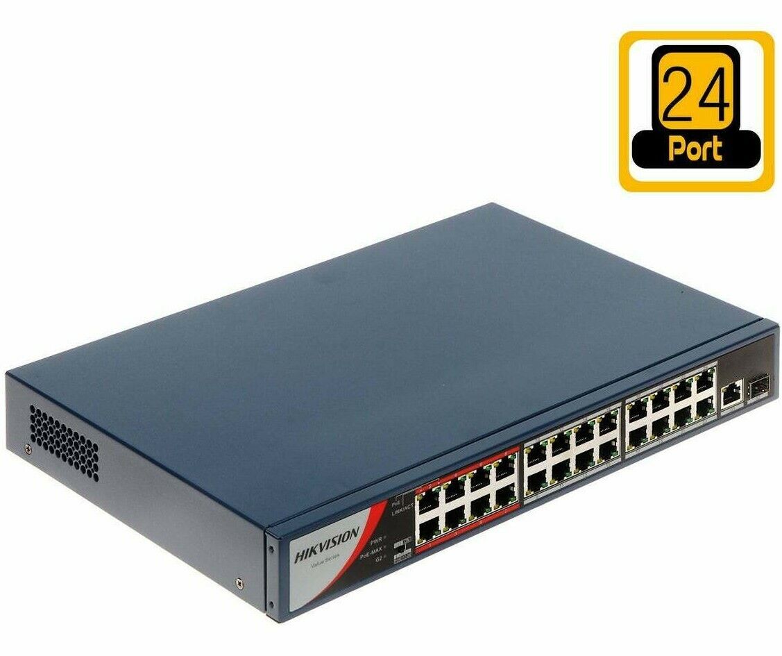 Thumbnail 4 for Hikvision DS-3E0326P-E2 Unmanaged Ethernet 24 PoE Switch 100Mbps Network Access