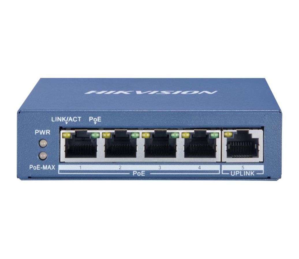 Thumbnail 2 for DS-3E0505-P Hikvision IP PoE 4 Port Gigabit Unmanaged Switch