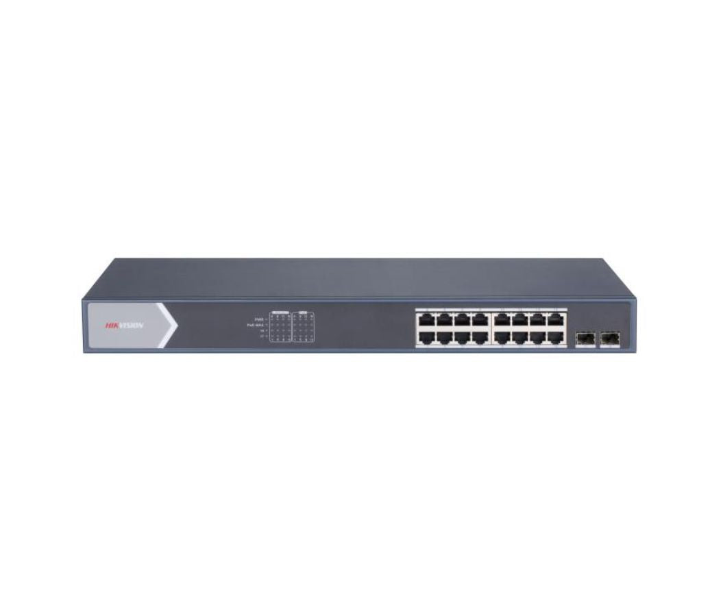 Thumbnail 2 for DS-3E0518P-E/M Hikvision 16 Port Gigabit Unmanaged POE Switch