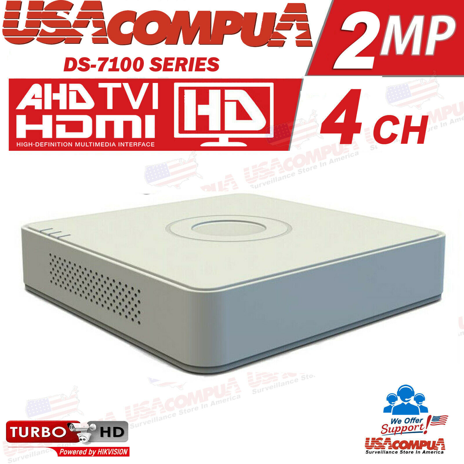 Thumbnail 2 for Hikvision DVR 4CH Full 1080P Turbo HD DS-7104HGHI-F1/N Genuine