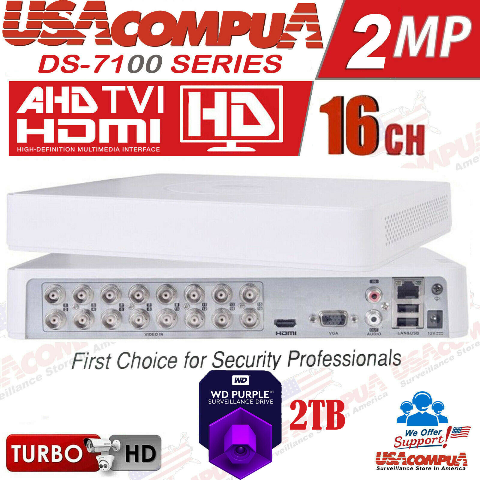 Thumbnail 2 for Hikvision DS-7108HGHI-F1 8 Ch DVR AHD Hd-tvi H.264 Turbo HD Original