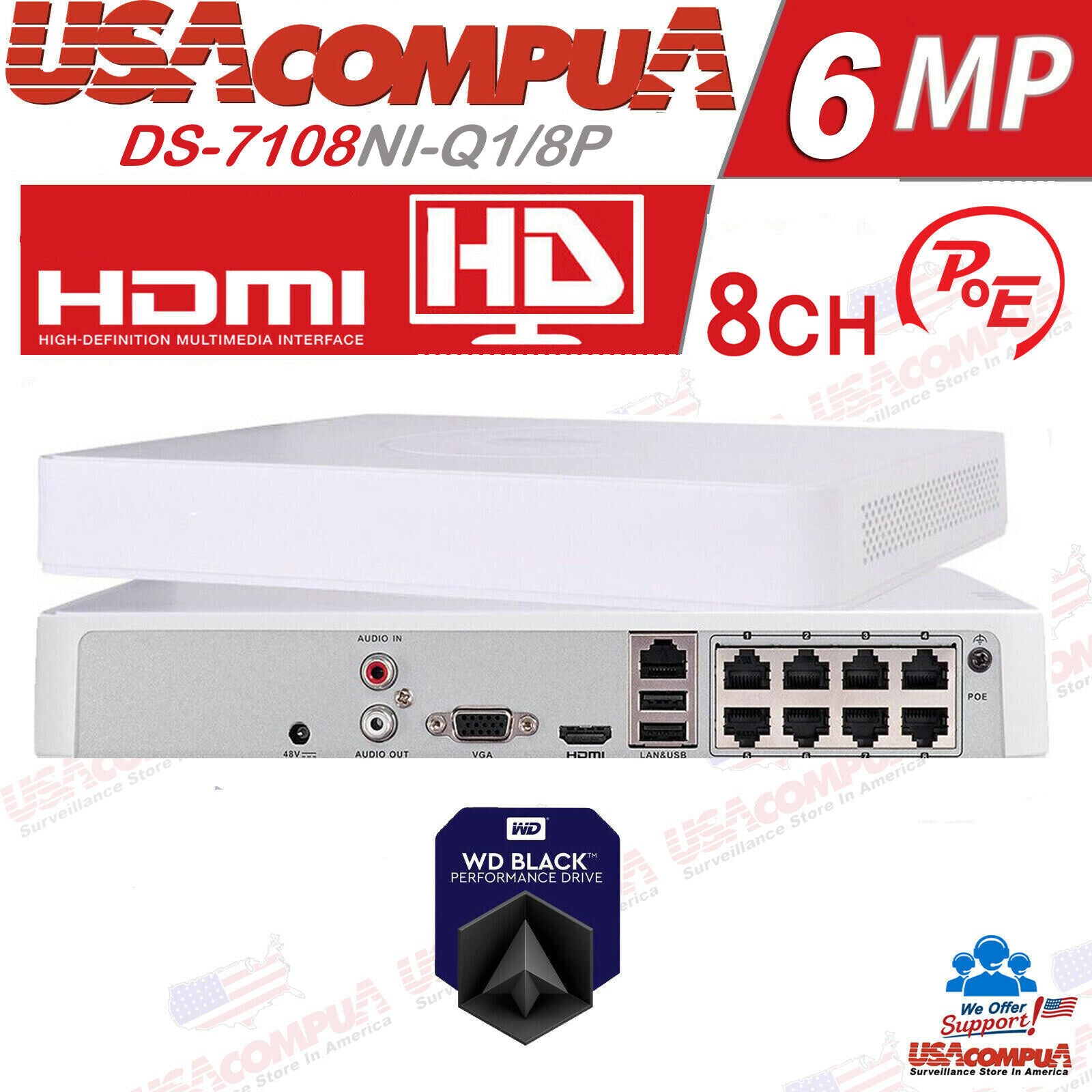 Thumbnail 7 for Hikvision DS-7108NI-Q1/8P 8-Channel PoE NVR with 6MP Support and H.265+
