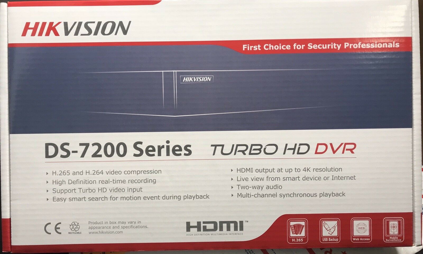 Thumbnail 3 for DS-7204HUHI-K1 Hikvision 4CHANNEL DVR 4CH 4K H.265+264 Hybrid 5MP