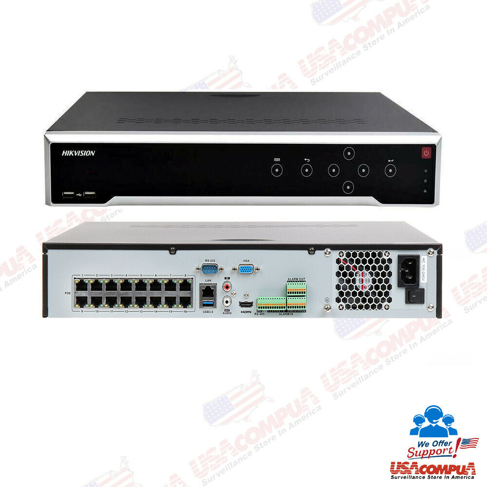 Thumbnail 3 for Hikvision DS-7732NI-K4/16p 4SATA (up to 32TB HDD ) H265+ 4K 32 Ch NVR 16 PoE 8M