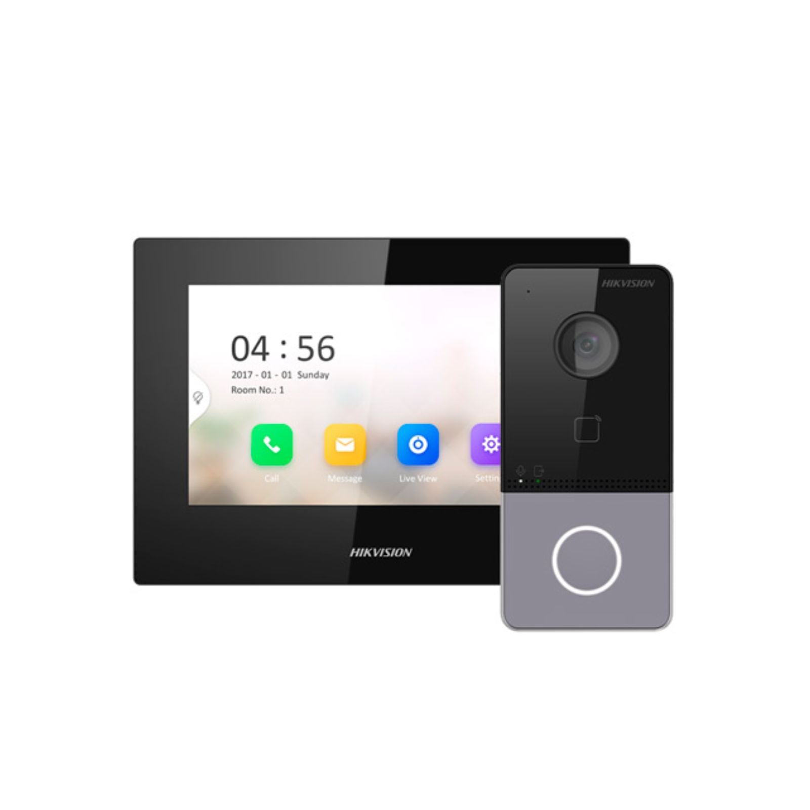 Thumbnail 2 for Hikvision DS-KIS605-P(C) IP Video Intercom Kit with 7″ Screen & 2MP Door Station