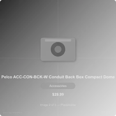 Thumbnail 2 for Pelco ACC-CON-BCK-W Accessory Conduit Back Box for Compact Dome Cameras, White