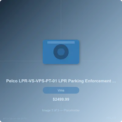 Thumbnail 3 for Pelco LPR-VS-VPS-PT-01 Parking Enforcement System Toolkit Software for License Plate Recognition Applications