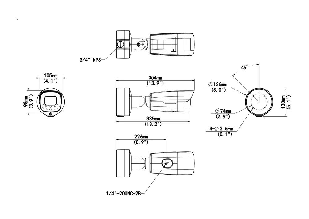 Thumbnail 6 for Uniview IPC265EB-DX12K-I0 5MP LightHunter WDR Network IR Bullet Camera