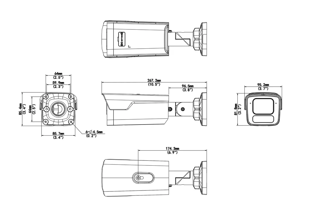 Thumbnail 4 for Uniview IPC2B24SA-AHDZK-PI-I1 4MP WDR LightHunter IR Network Bullet Camera