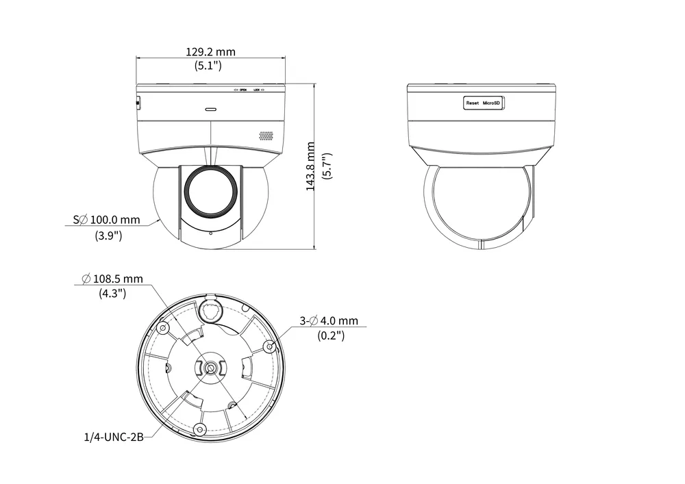 Thumbnail 5 for Uniview IPC6215SR-X5PAEW-VG 5MP WDR Starlight IR Network MiniPTZ Dome Camera