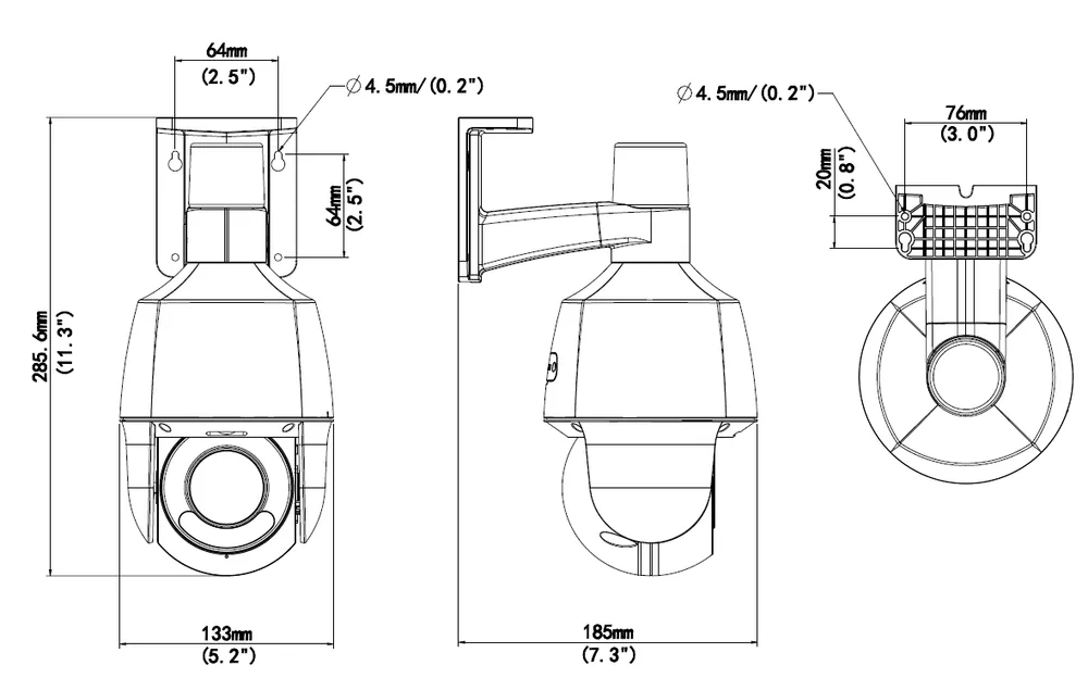 Thumbnail 5 for Uniview IPC6314LWH-AX5C-VG2 4MP 5X Wise-ISP Tri-Guard Warm light Network PTZ Camera