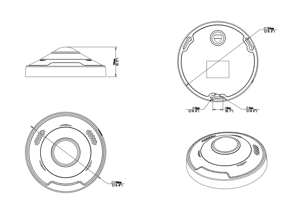 Thumbnail 7 for Uniview IPC86CEB-AF18KC-I0 12MP Ultra HD Infrared Vandal-resistant Fisheye Fixed Dome Camera
