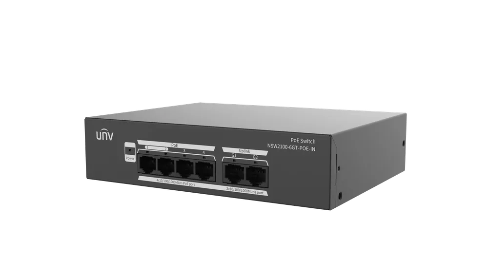 Thumbnail 2 for Uniview NSW2100-6GT-POE-IN Lite Cloud Managed Gigabit Ethernet PoE Switch