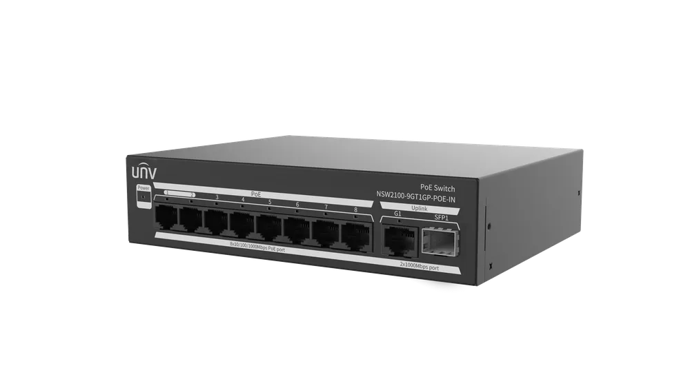 Thumbnail 2 for Uniview NSW2100-9GT1GP-POE-IN Lite Cloud Managed Gigabit Ethernet PoE Switch