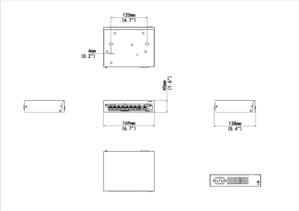 Thumbnail 5 for Uniview NSW2100-9GT1GP-POE-IN Lite Cloud Managed Gigabit Ethernet PoE Switch
