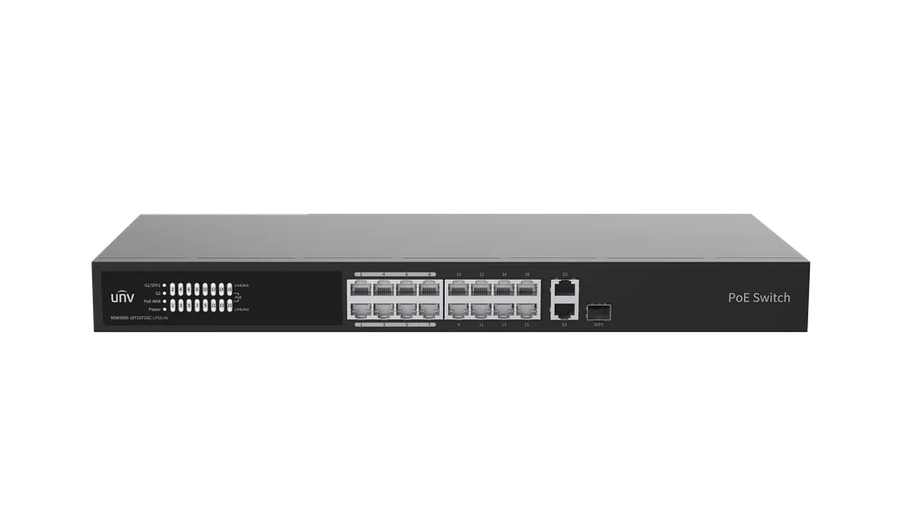 Thumbnail 3 for Uniview NSW3000-16T1GT1GC-LPOE-IN Cloud Managed Ethernet Low Power PoE Switch