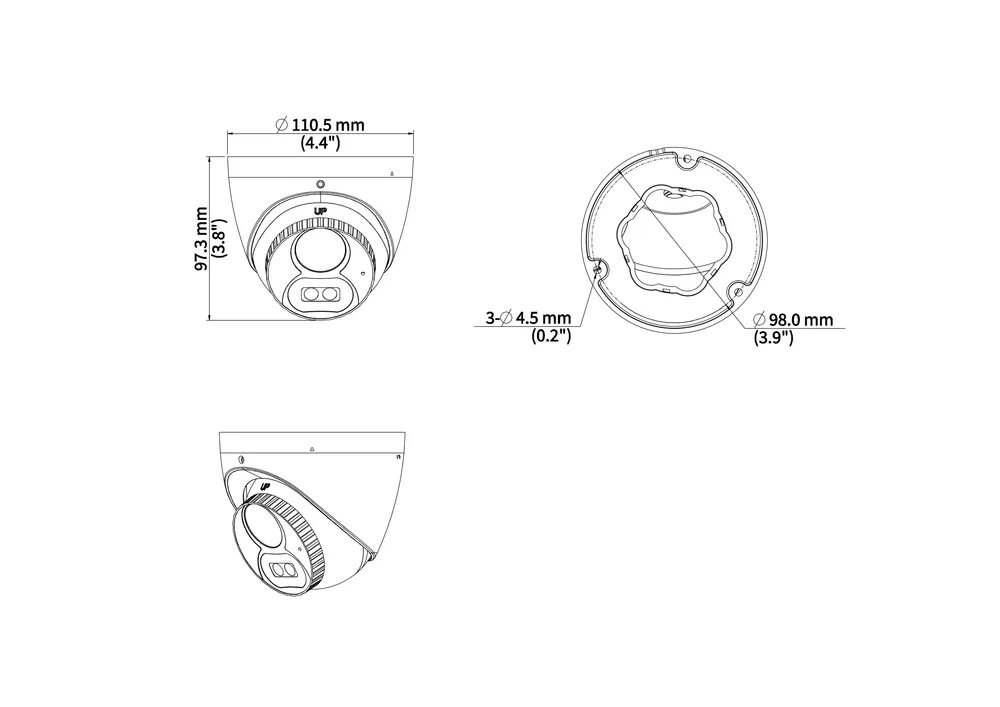 Thumbnail 4 for Uniview UAC-T125-APF28LM 5MP LightHunter PoC Fixed IR Turret Analog Camera